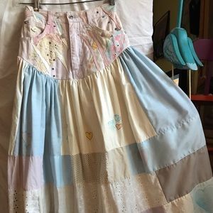 Skirt vintage patchwork pastels